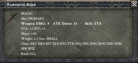 FANGBITE DIRK item card